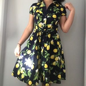Classy button-up lemon dress